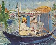 Edouard Manet Claude Monet in seinem Atelier oil painting on canvas
